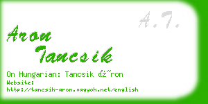 aron tancsik business card